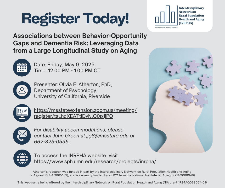 flyer for study on aging webinar