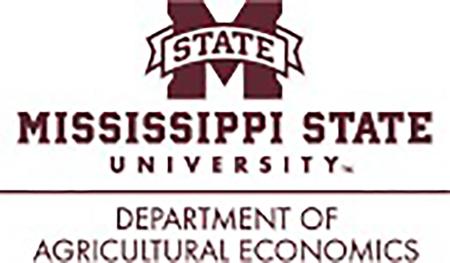 Logo with maroon M and the word state across it. Includes the text: Mississippi State University Department of Agricultural Economics